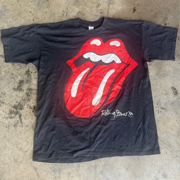 Vintage Rolling Stones 1989 North American Tour T Shirt XL Black Band Tee - Picture 2 of 6